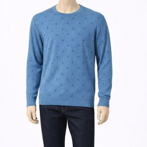 Simons Blue Crewneck Sweater with Anchor Design Sz L